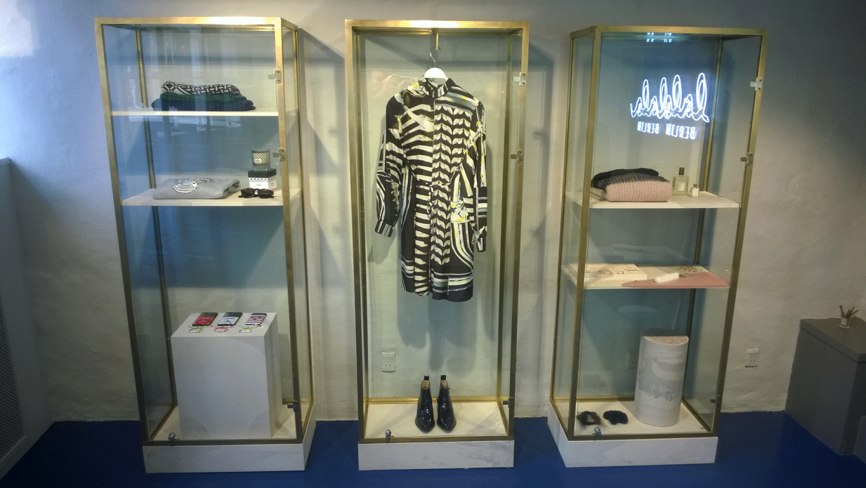 Jesmonite casted elements used in shop display